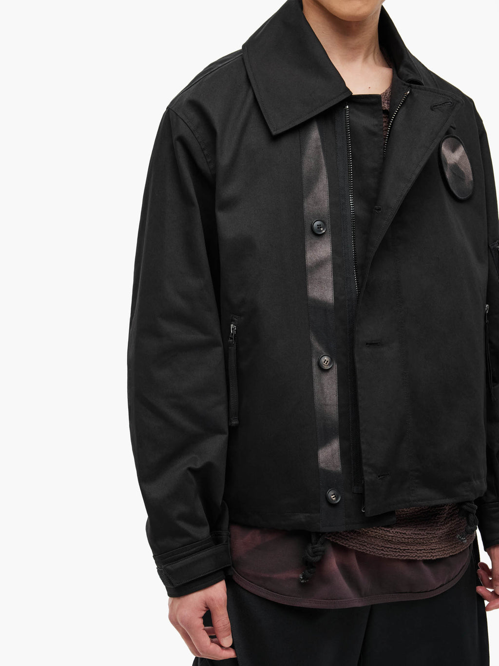 Jiyong Kim - Sun-Bleached Wide Collar Jacket (Black) product image 10 | TRAB K-Fashion Australia