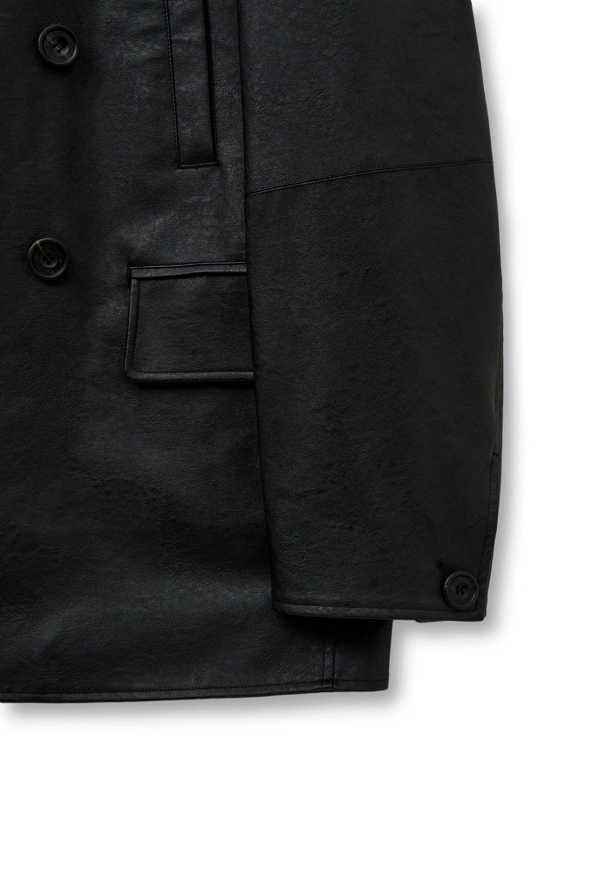 Matin Kim - Faux Leather Double Jacket (Black) product image 4 | TRAB K-Fashion Australia