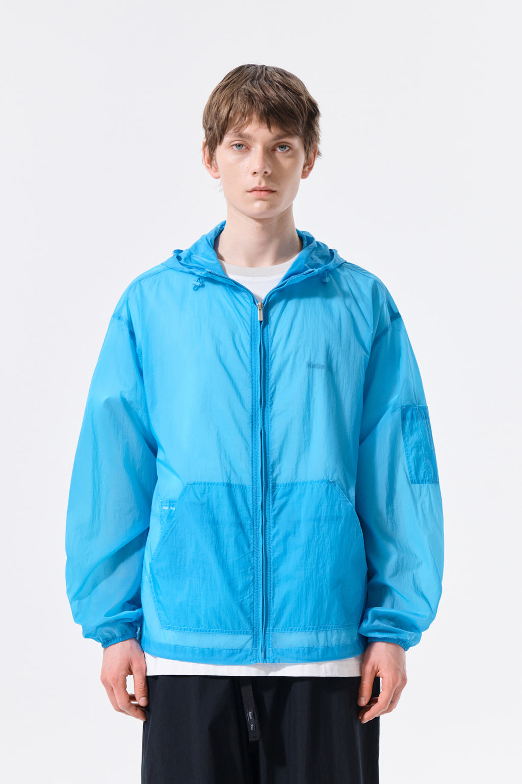 Matin Kim - Back Logo Hoody Windbreaker (Blue) product image 6 | TRAB K-Fashion Australia