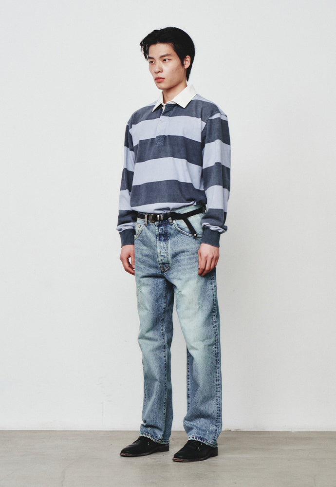 Art if acts - Garment Washed Rugby Tee (Sky Blue) product image 2 | TRAB K-Fashion Australia