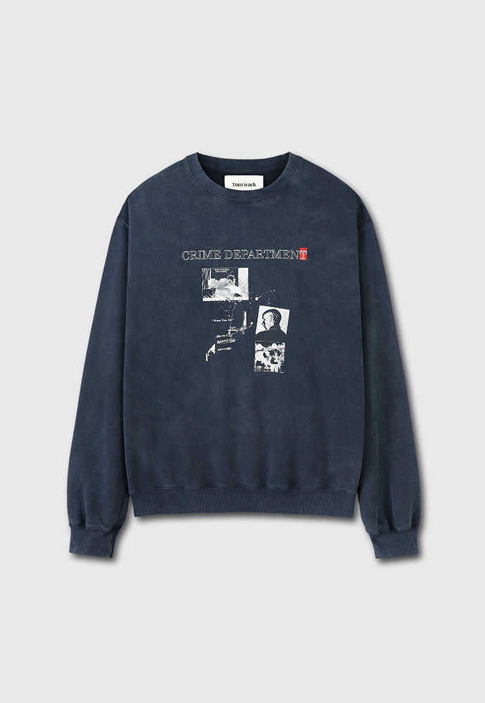Tonywack - Crime Dept. Garment-Dyeing Sweatshirt (Faded Navy) product image 7 | TRAB K-Fashion Australia