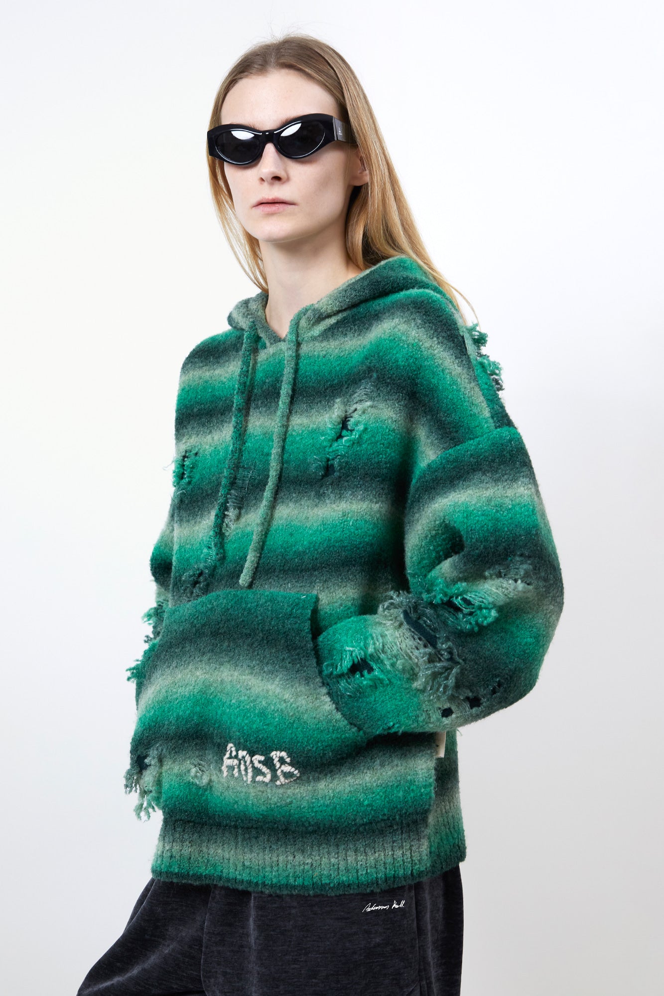 Andersson Bell - Unisex Gradient Distressed Hoodie (Green) product image 16 | TRAB K-Fashion Australia