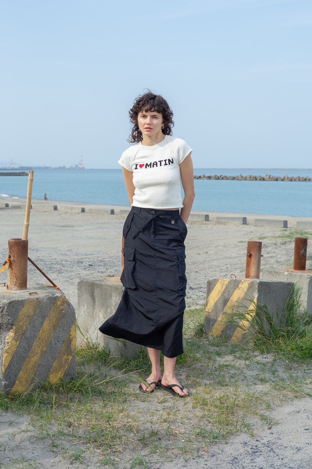 Matin Kim - String Nylon Cargo Skirt (Black) product image 8 | TRAB K-Fashion Australia