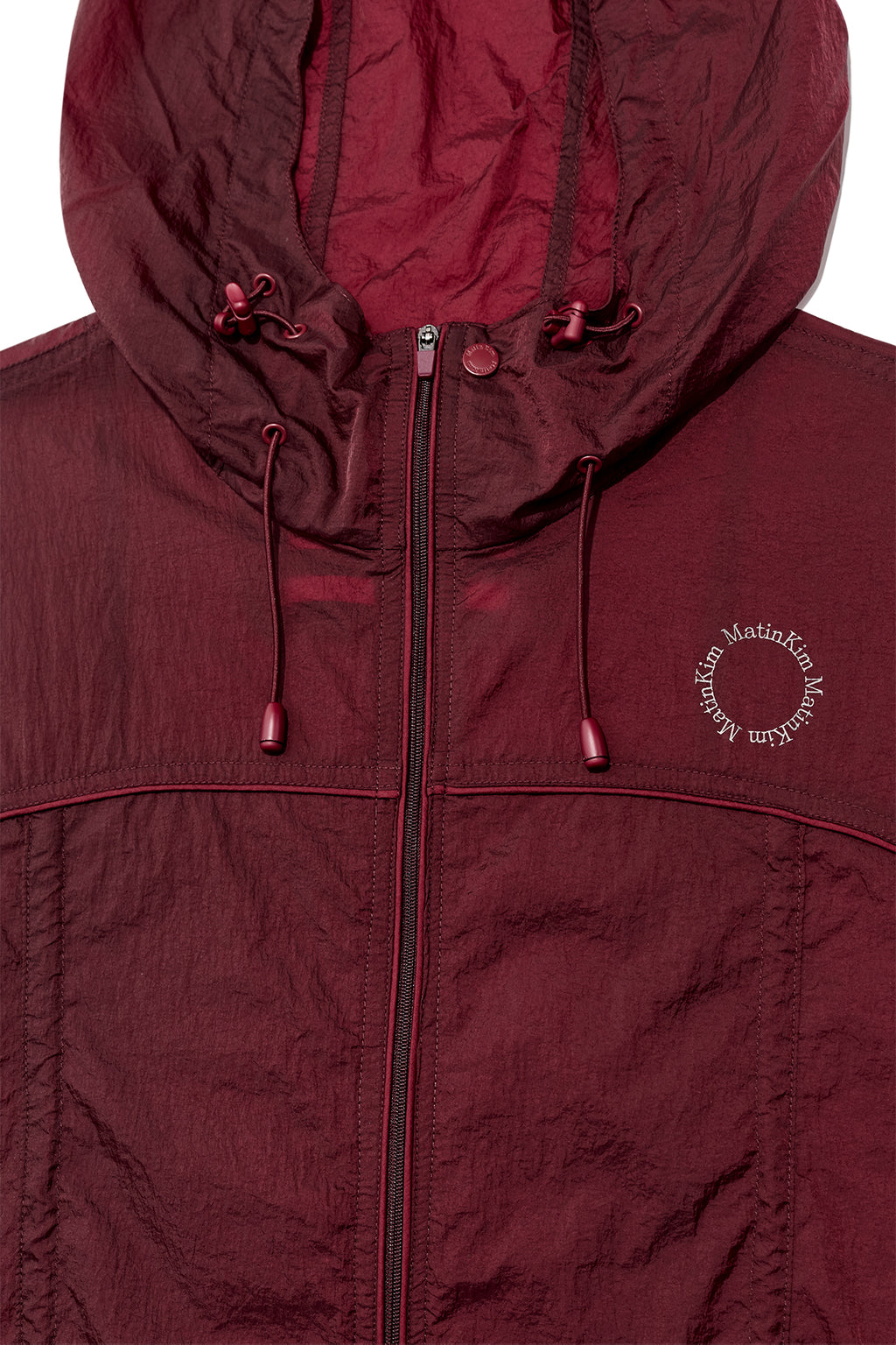Matin Kim - Hoody Point Crop Light Windbreaker (Burgundy) product image 3 | TRAB K-Fashion Australia