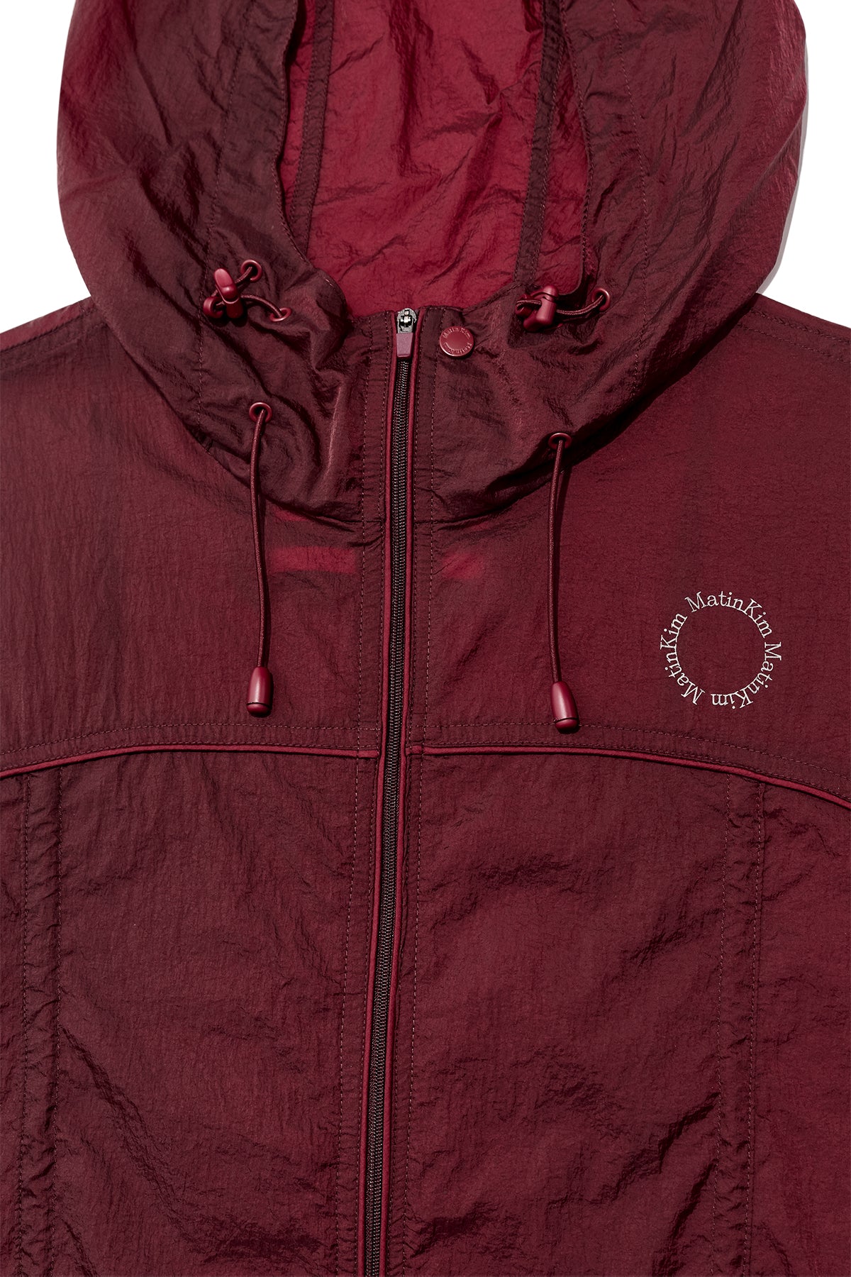 Matin Kim - Hoody Point Crop Light Windbreaker (Burgundy) product image 3 | TRAB K-Fashion Australia