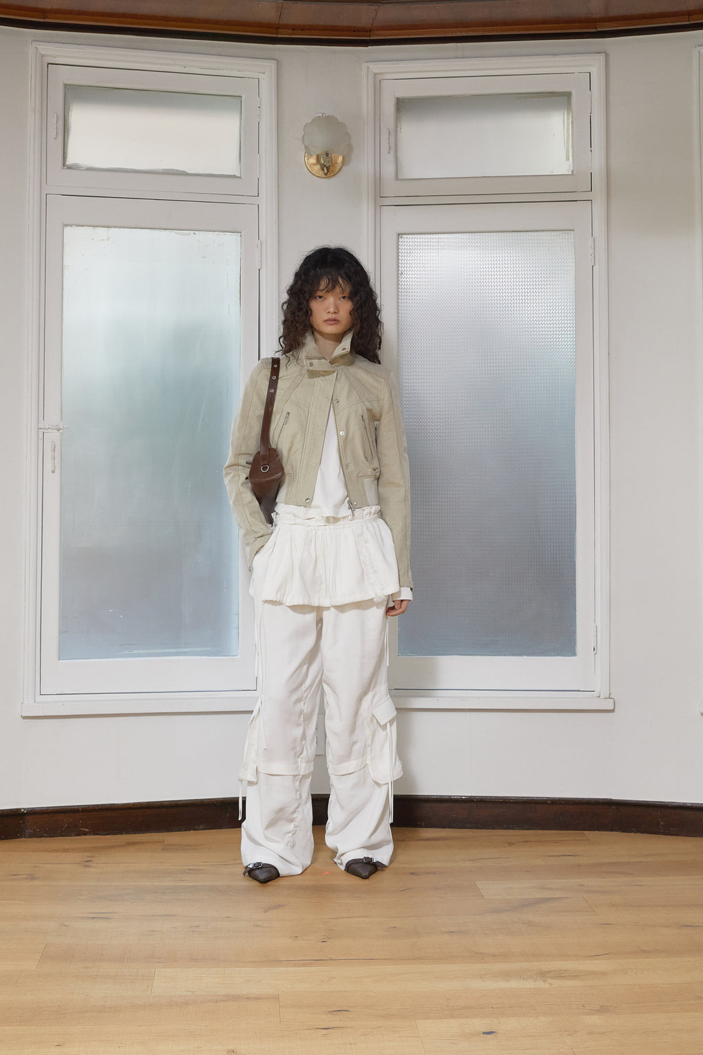 Matin Kim - Rough Patchwork Layered Skirt (White) product image 6 | TRAB K-Fashion Australia