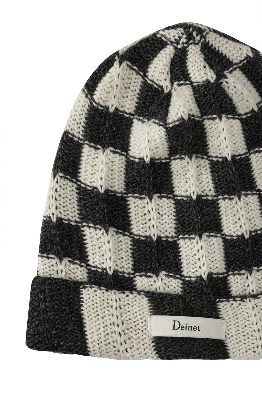 Deinet - Checkered Neat Knit Beanie (Charcoal) product image 7 | TRAB K-Fashion Australia