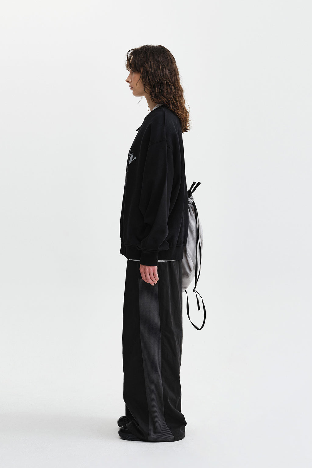 Matin Kim - Waffle Color Block Track Pants (Black) product image 8 | TRAB K-Fashion Australia