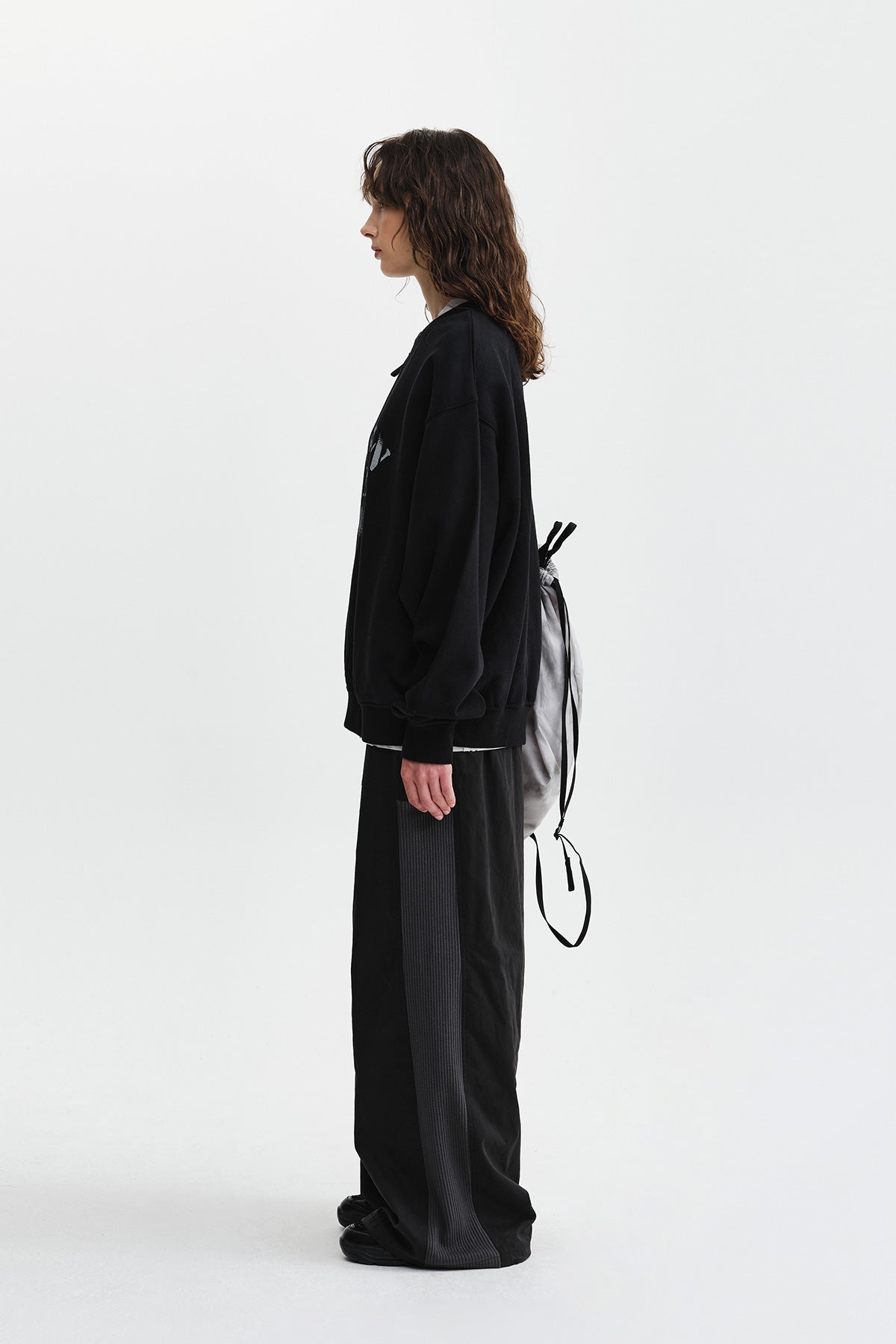 Matin Kim - Waffle Color Block Track Pants (Black) product image 8 | TRAB K-Fashion Australia