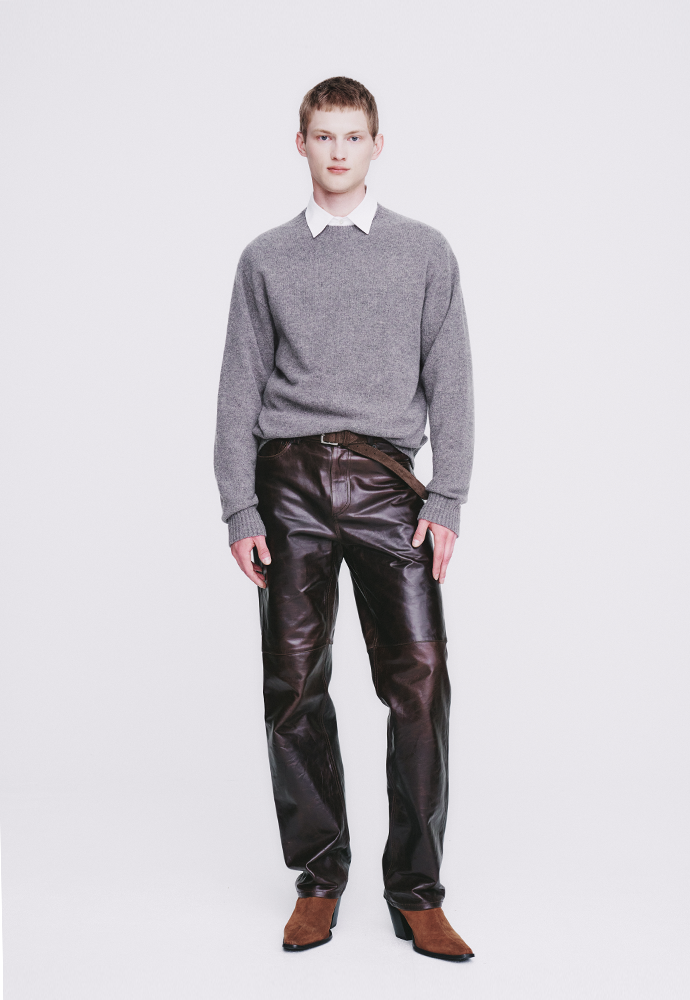 Tonywack - Cashmere Whole Garment Saddle Neck Sweater (Warm Grey) product image 1 | TRAB K-Fashion Australia