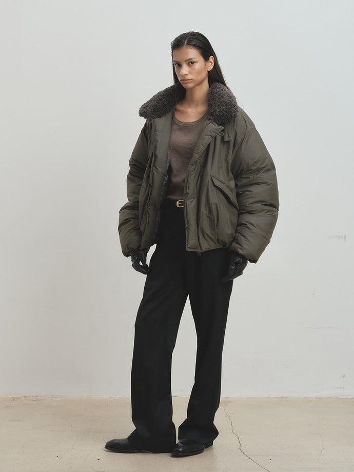 Tonywack - Shearling Collar Puffer Blouson (Olive) product image 3 | TRAB K-Fashion Australia