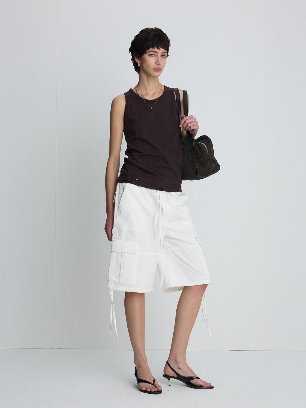 Tonywack - Garment-Washed Cargo Shorts (Off White) product image 1 | TRAB K-Fashion Australia