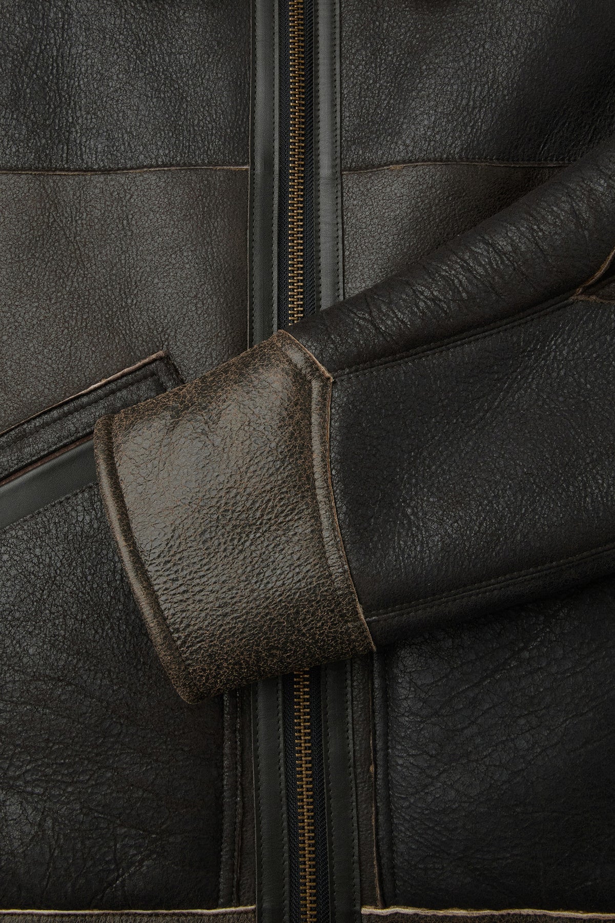 Coor - Multi Color Patchwork Shearling Jacket (Multi Brown) product image 6 | TRAB K-Fashion Australia