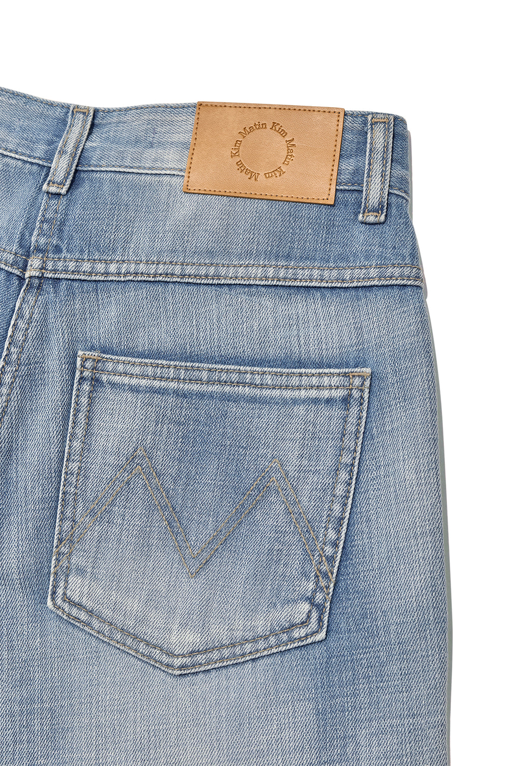 Matin Kim - Out Pocket Washed Denim Pants (Light Blue) product image 6 | TRAB K-Fashion Australia