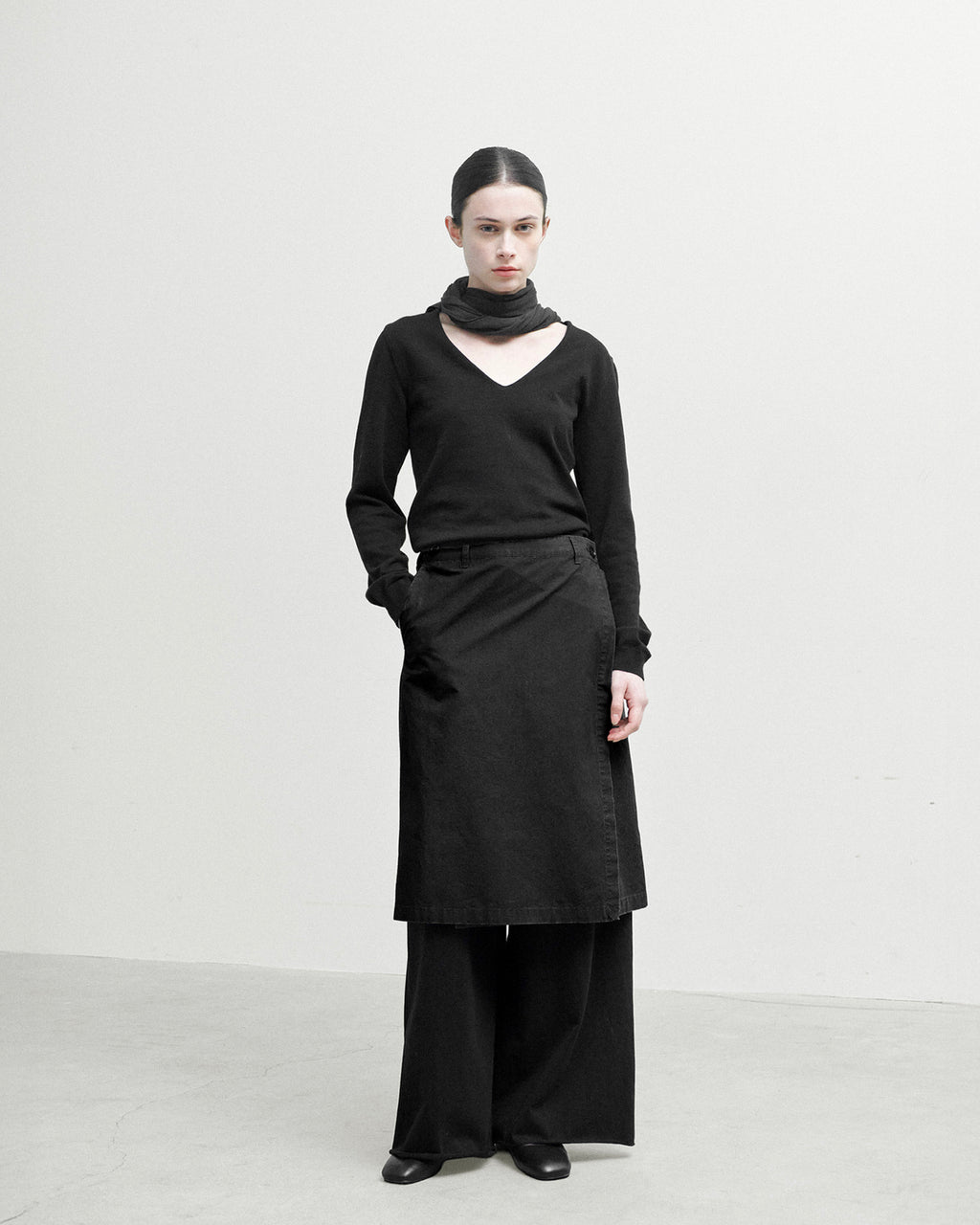 Brownyard - Washed Lap Skirt (Black) product image 1 | TRAB K-Fashion Australia