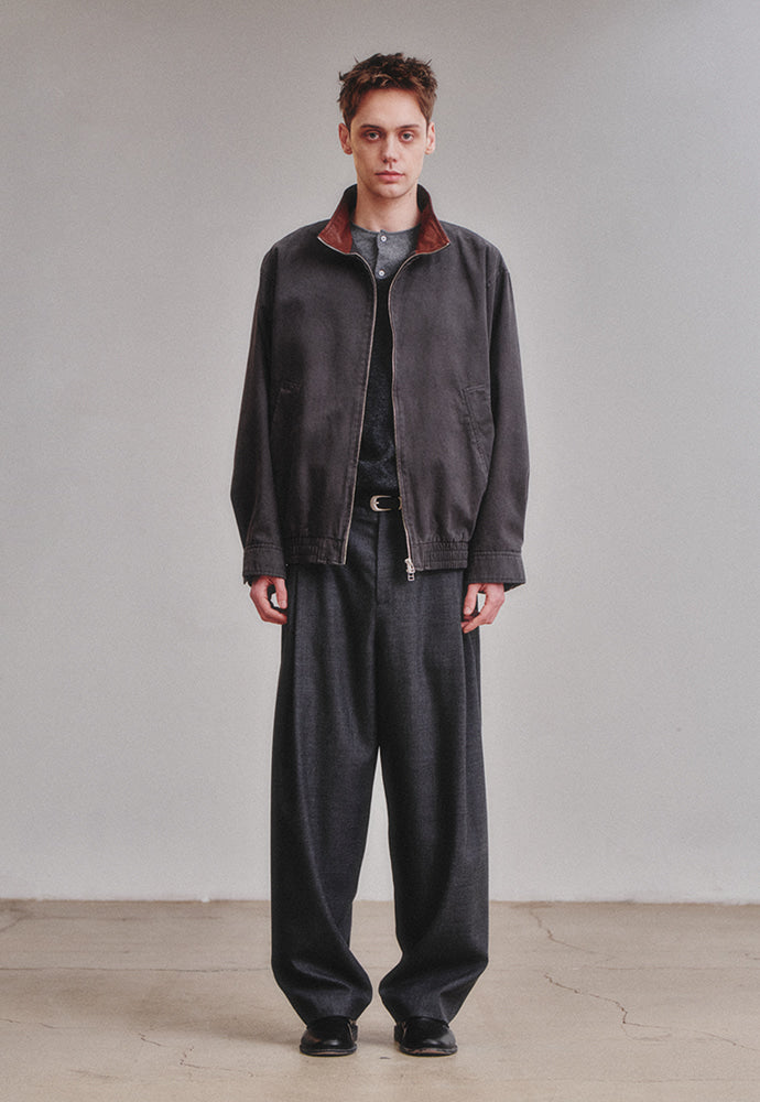 Art if acts - Washed Leather Collar Jacket (Charcoal) product image 4 | TRAB K-Fashion Australia