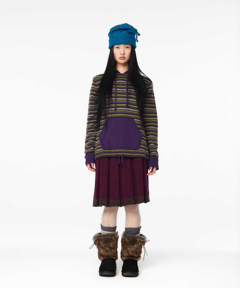 Coyseio - Stripe Knit Hoodie (Purple) product image 10 | TRAB K-Fashion Australia