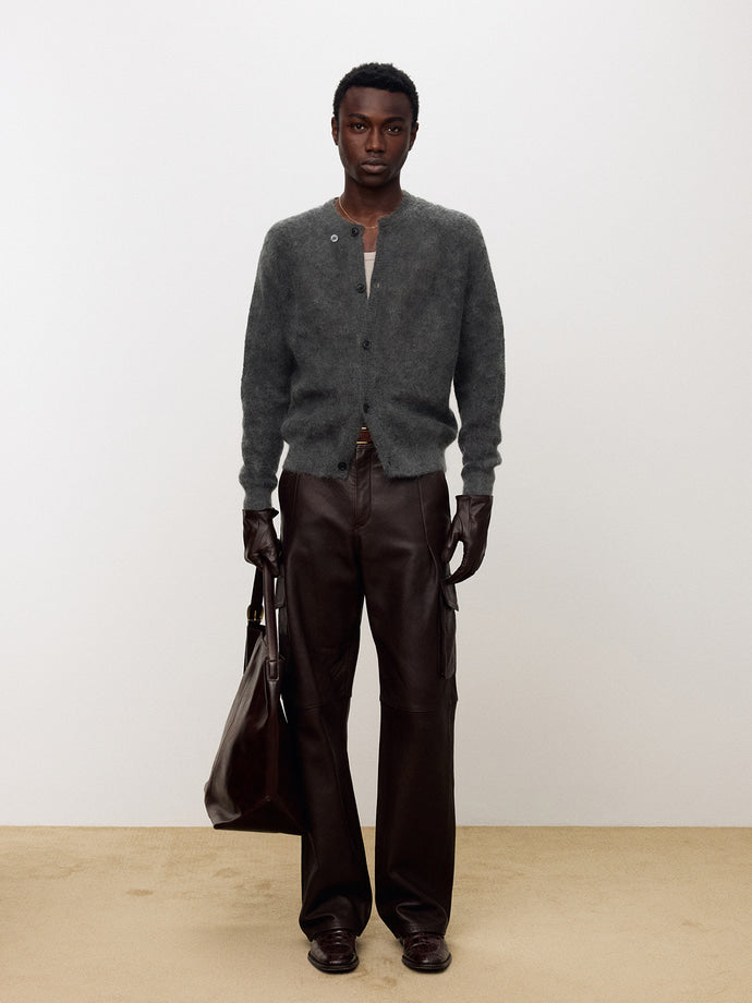 Tonywack - Alpaca Mohair Crew-Neck Cardigan (Carbon) product image 1 | TRAB K-Fashion Australia