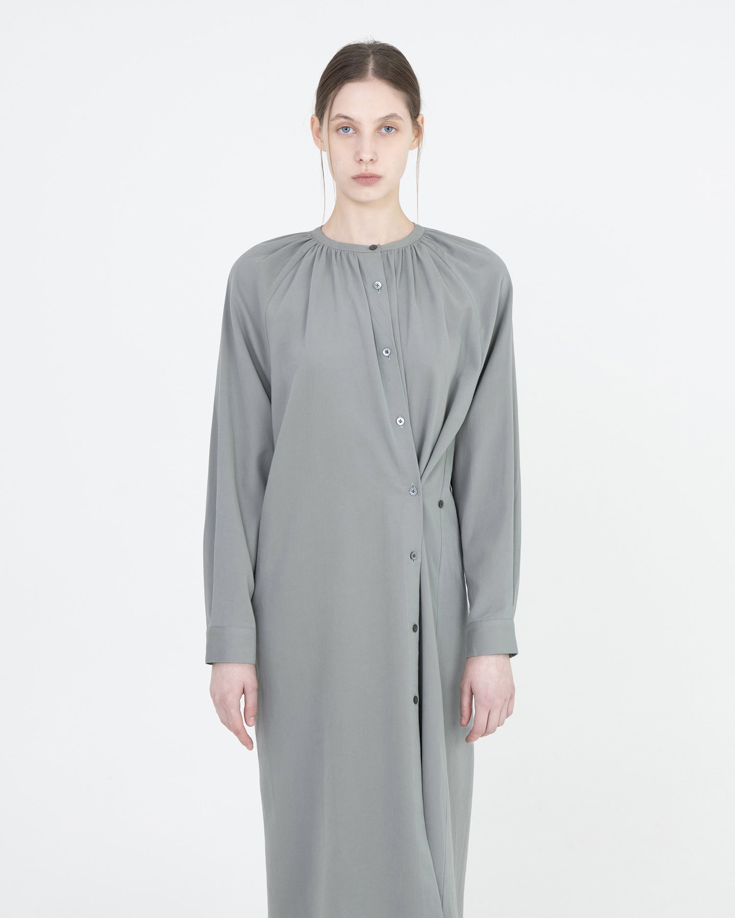 Brownyard - Gathered Dress (Blue Grey) product image 1 | TRAB K-Fashion Australia