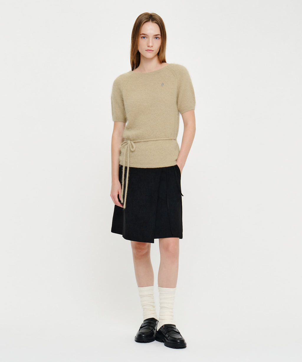 Marithe & Francois Girbaud - Premium Angora Boat Neck Half Knit (Beige) product image 5 | TRAB K-Fashion Australia