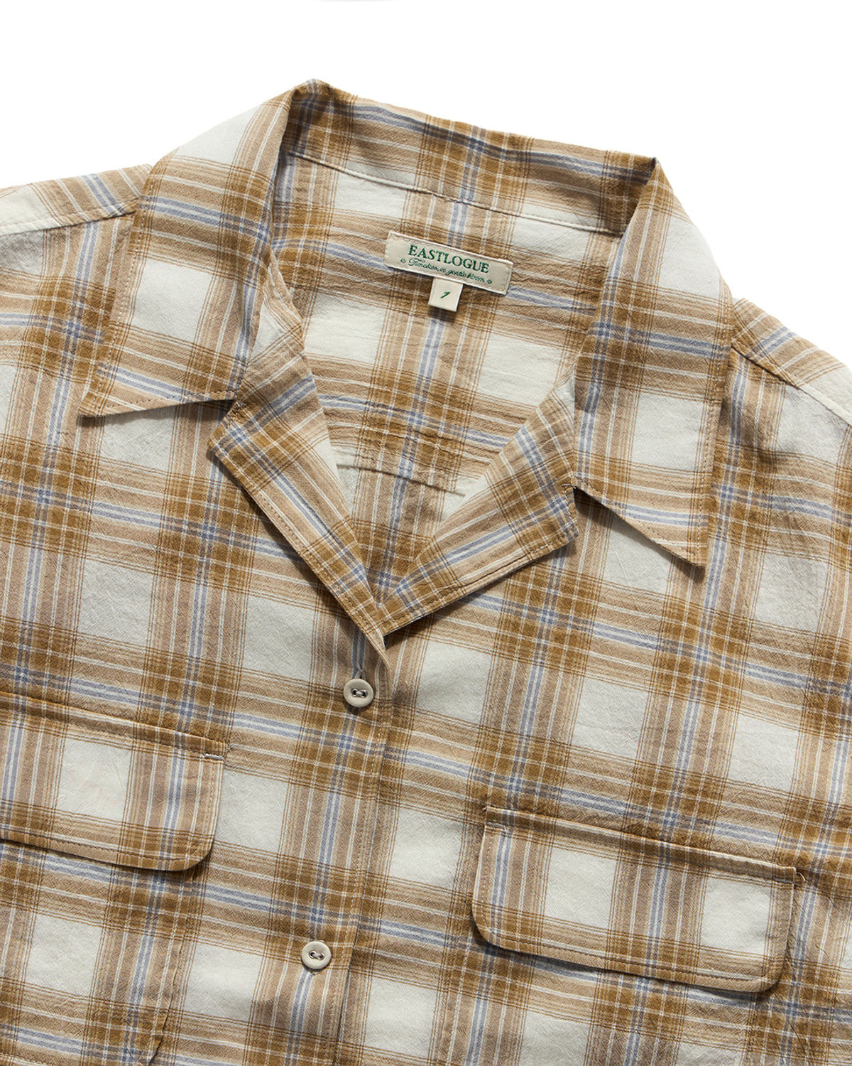 Eastlogue - Loiter Half Shirts (Beige & Blue Check) product image 3 | TRAB K-Fashion Australia