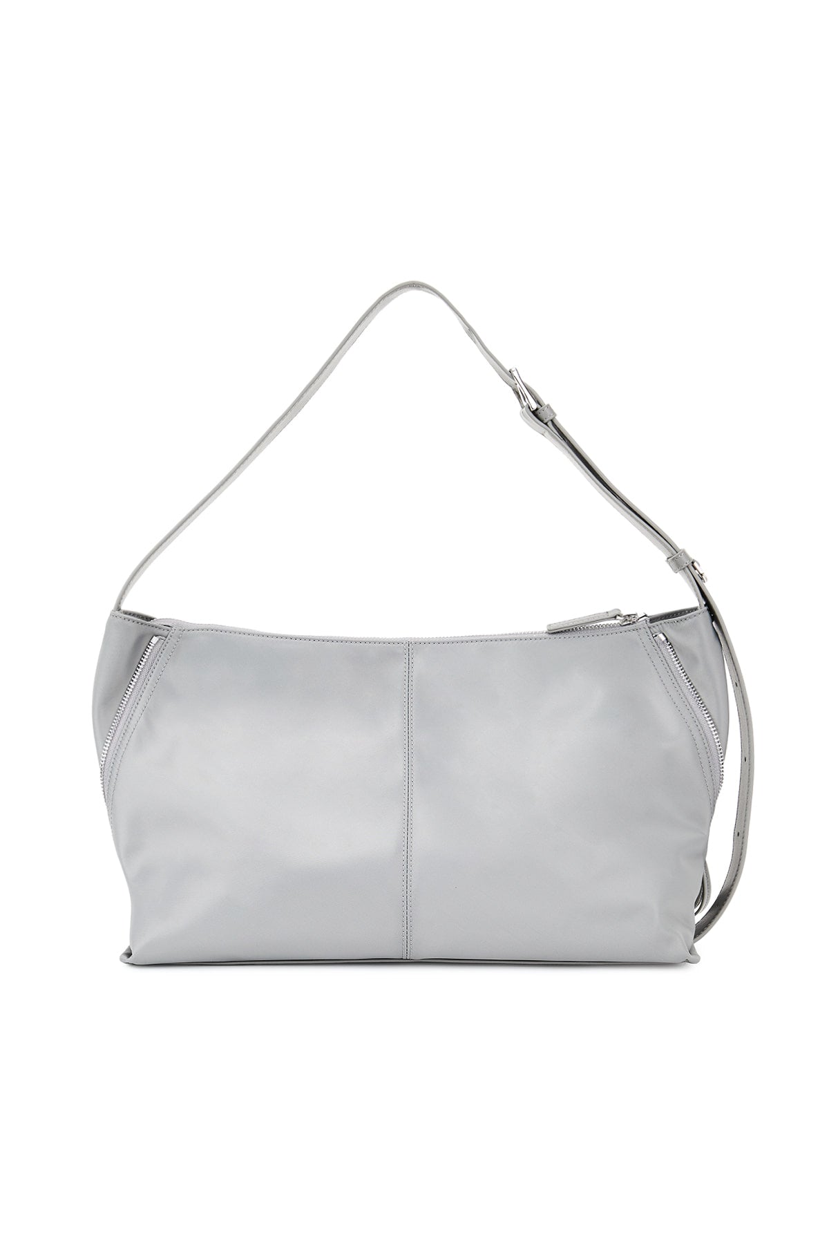 Matin Kim - Side Zipper Fabric Shoulder Bag (Grey) product image 5 | TRAB K-Fashion Australia