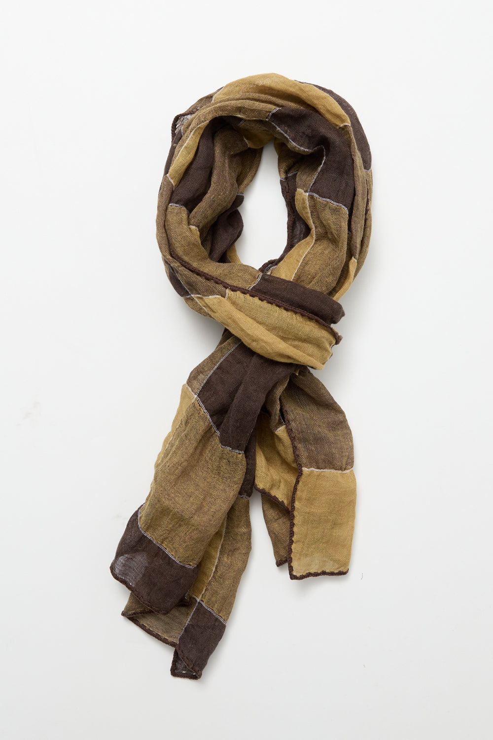 Hatchingroom - Check Scarf Linen (Brown/Yellow) product image 3 | TRAB K-Fashion Australia