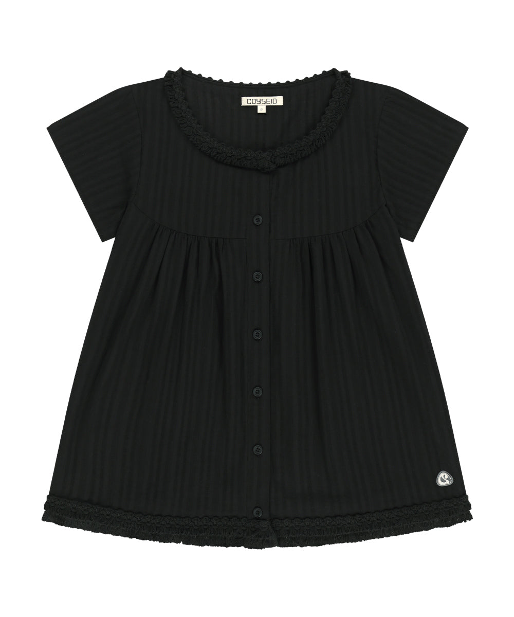 Coyseio - Fringe Shirring Blouse (Black) product image 14 | TRAB K-Fashion Australia