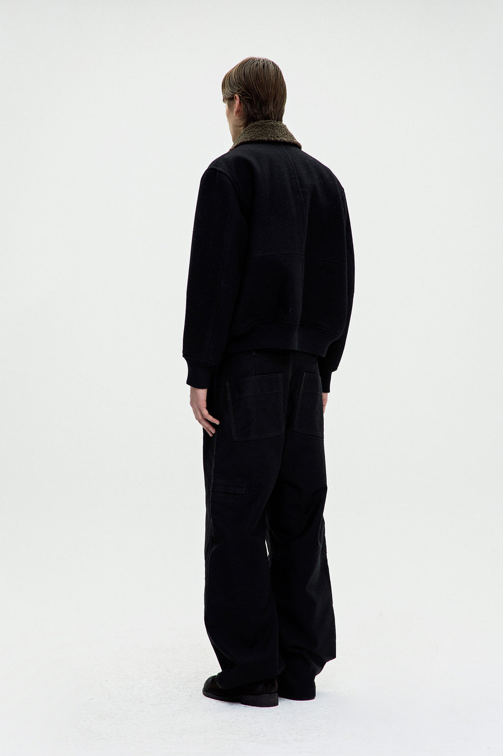 Coor - Broken Wool G-1 Bomber Jacket (Black) product image 4 | TRAB K-Fashion Australia