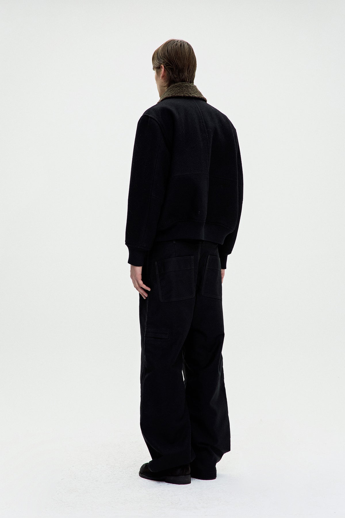 Coor - Broken Wool G-1 Bomber Jacket (Black) product image 4 | TRAB K-Fashion Australia