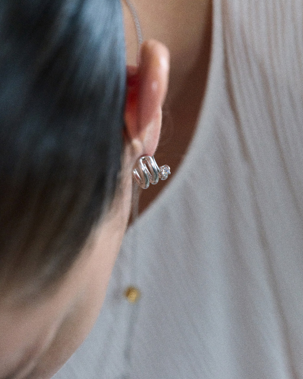 Numbering - Coil with Stone Earrings #8102 product image 5 | TRAB K-Fashion Australia