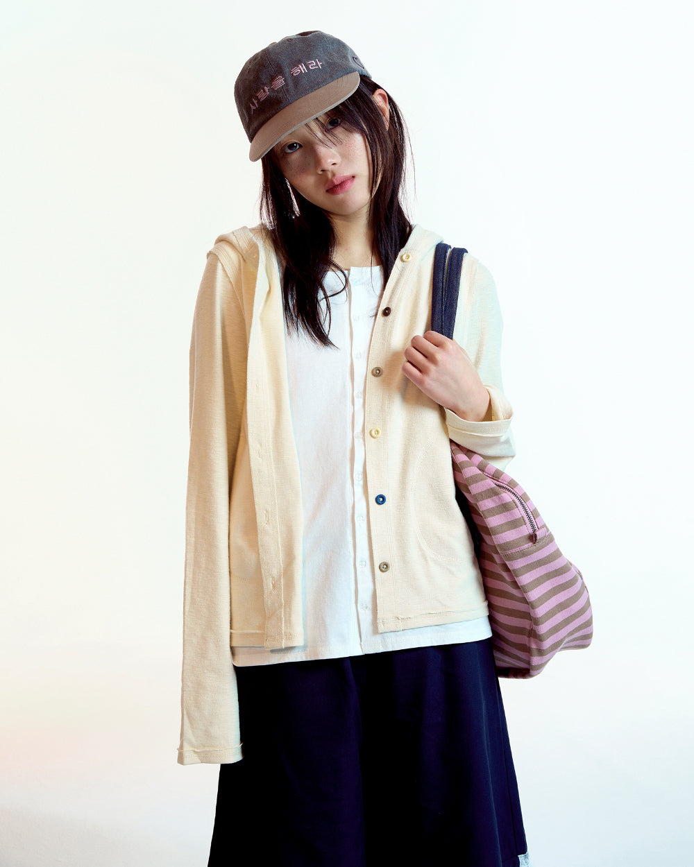 Coyseio - Ema Tiny Friends Stripe Bag (Pink Beige) product image 5 | TRAB K-Fashion Australia