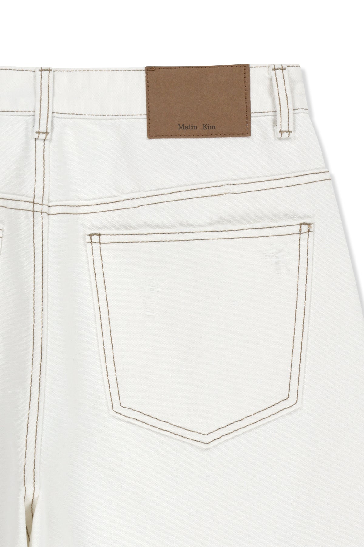 Matin Kim - Destroyed Color Dyeing Denim Pants (White) product image 5 | TRAB K-Fashion Australia