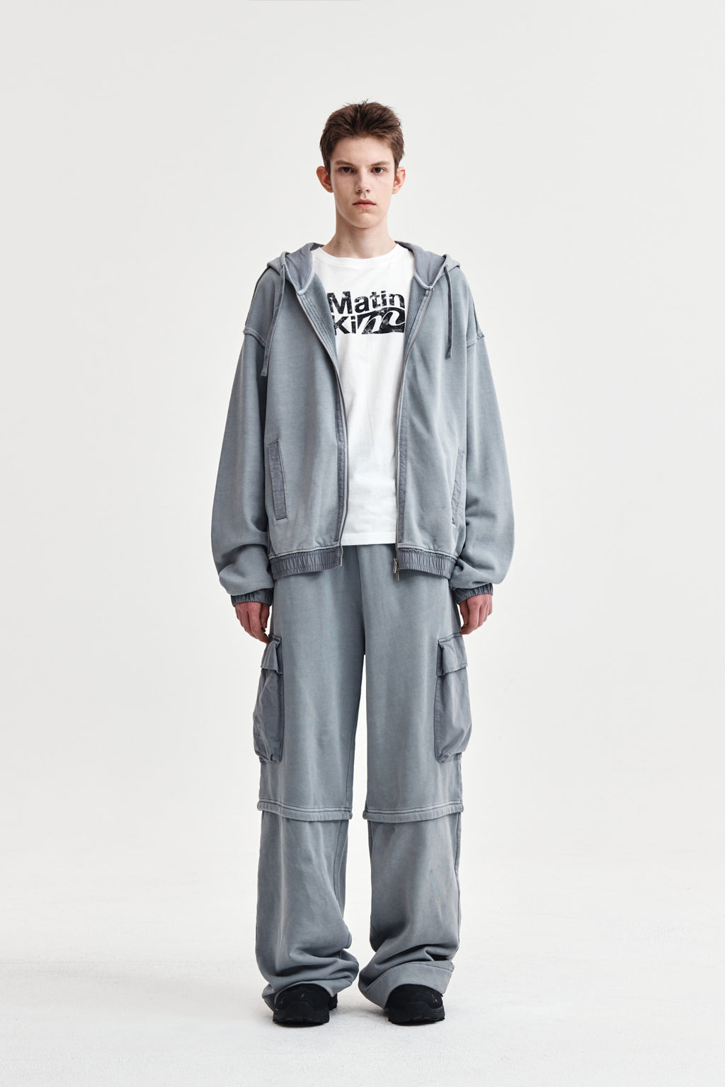 Matin Kim - [Pre-Order – Ships November 5] Pigment Dyed Cargo Pants (Light Grey) product image 6 | TRAB K-Fashion Australia