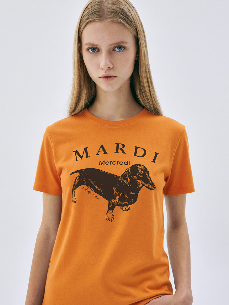 Mardi Mercredi - Slim Tshirt Ddanji Vivid (Orange) product image 1 | TRAB K-Fashion Australia