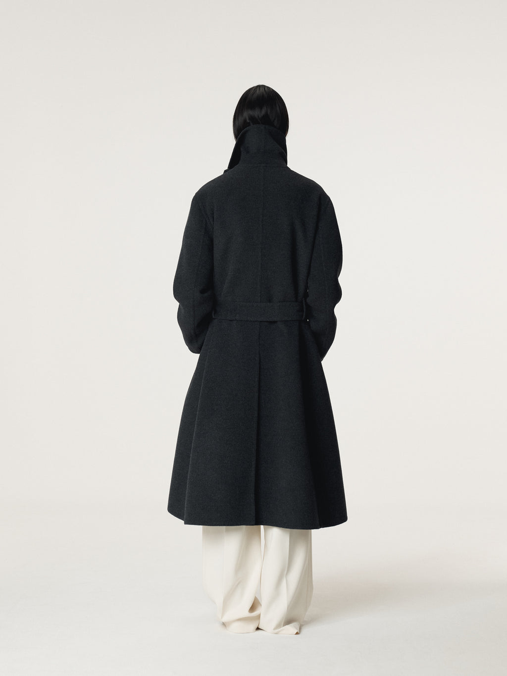 Recto - Cashmere Blend Draped Coat (Charcoal Grey) product image 4 | TRAB K-Fashion Australia