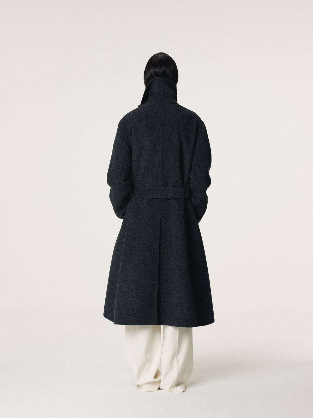 Recto - Cashmere Blend Draped Coat (Charcoal Grey) product image 4 | TRAB K-Fashion Australia