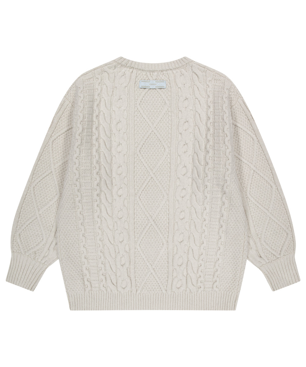Coyseio - Pompom Cable Knit (Ivory) product image 7 | TRAB K-Fashion Australia