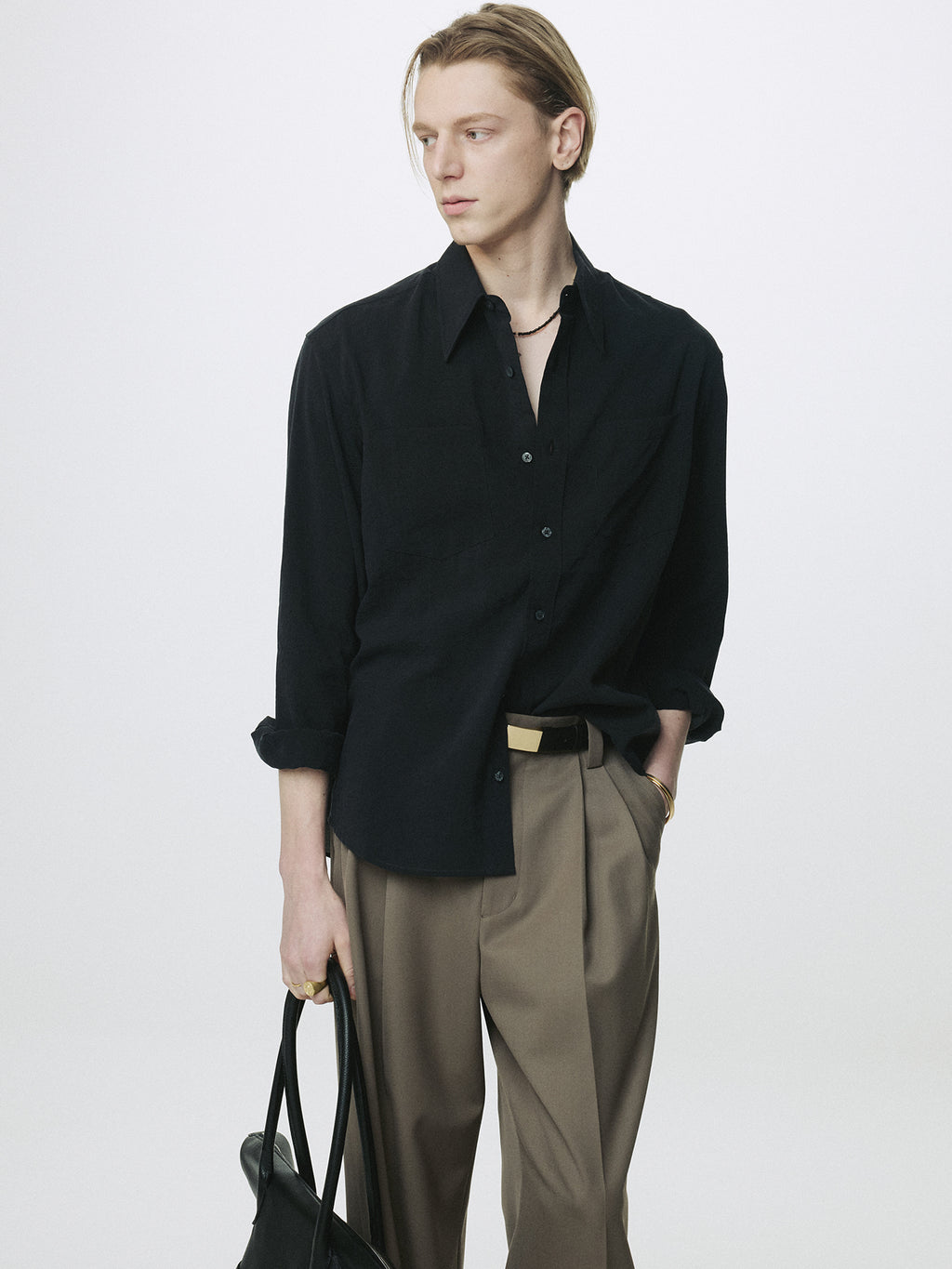 Tonywack - Silk Crepe Shirt (Black) product image 5 | TRAB K-Fashion Australia