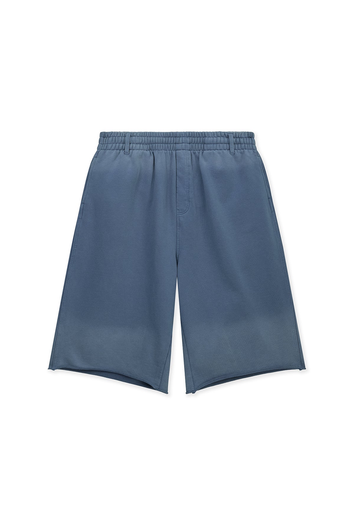 Matin Kim - Vintage Washed Back Logo Bermuda Sweatpants (Smoke Blue) product image 1 | TRAB K-Fashion Australia