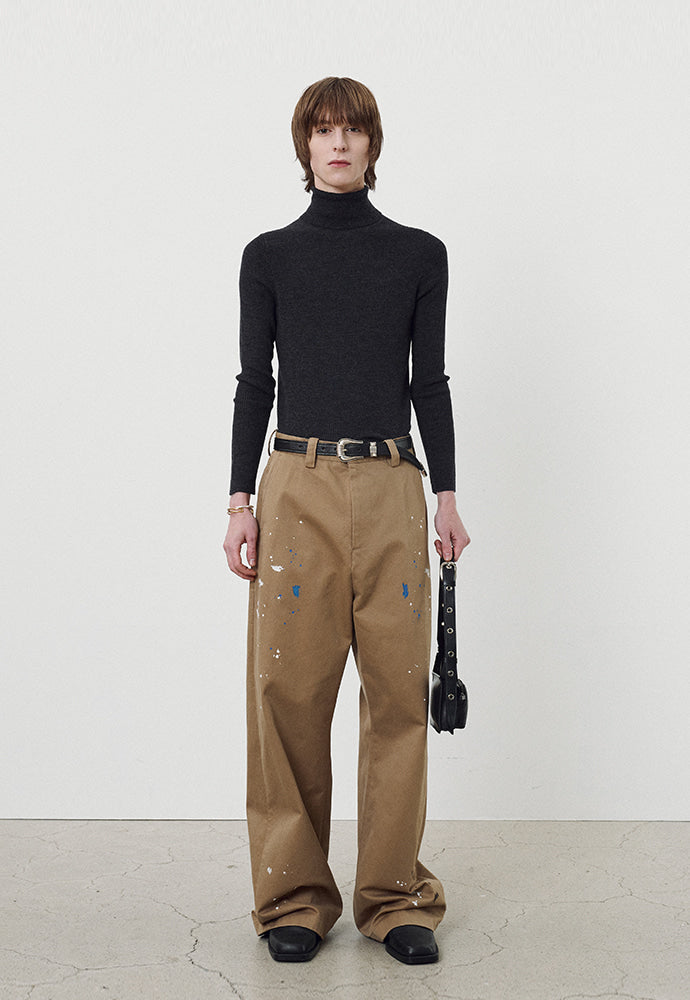 Tonywack - Wide-Leg Heavy Cotton Painter Pants (Beige) product image 1 | TRAB K-Fashion Australia