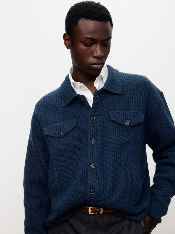 Tonywack - Wool And Cotton Knitted Trucker (Navy Blue) product image 7 | TRAB K-Fashion Australia