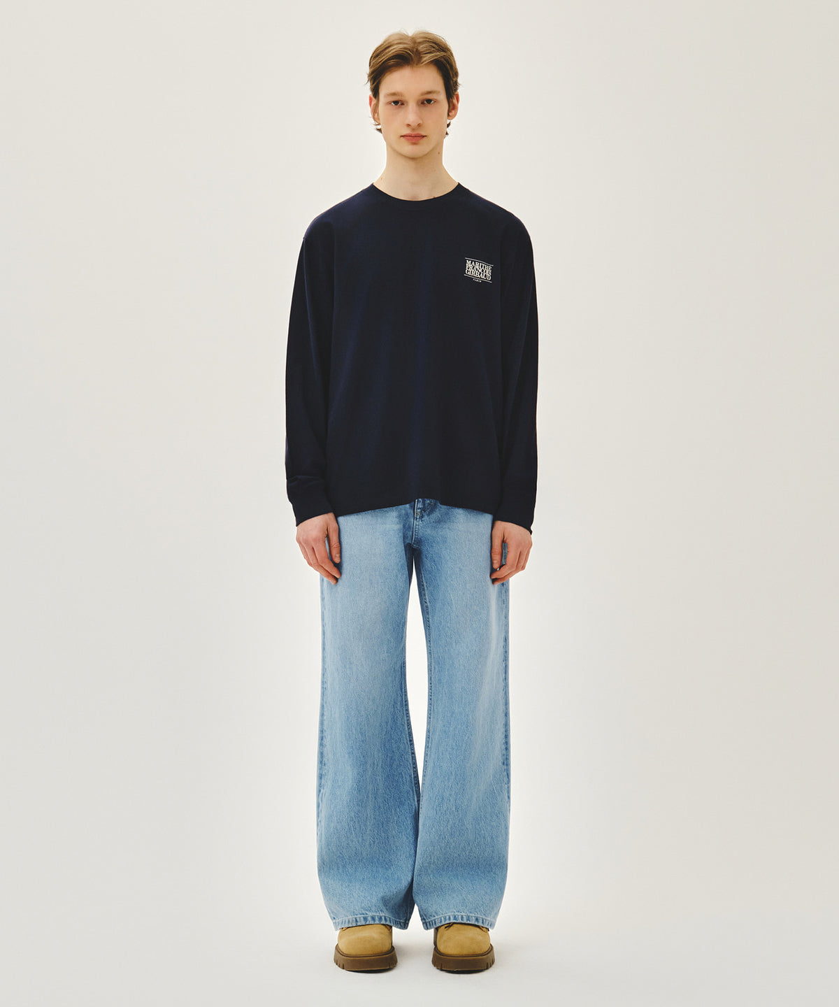 Marithe & Francois Girbaud - Back Classic Logo Long Sleeve Tee (Navy) product image 5 | TRAB K-Fashion Australia
