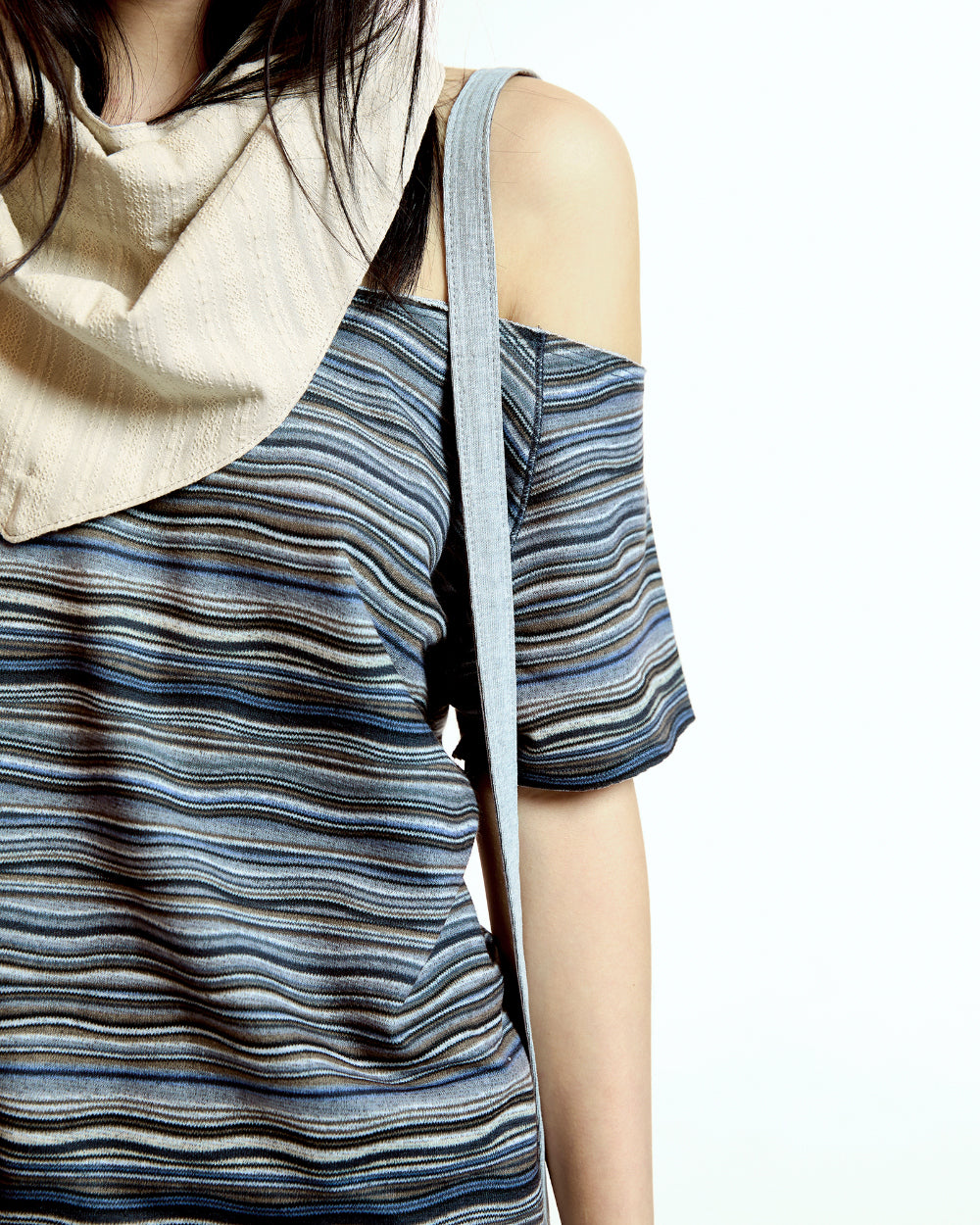 Coyseio - Wave Stripe Knit T-Shirt (Navy) product image 10 | TRAB K-Fashion Australia