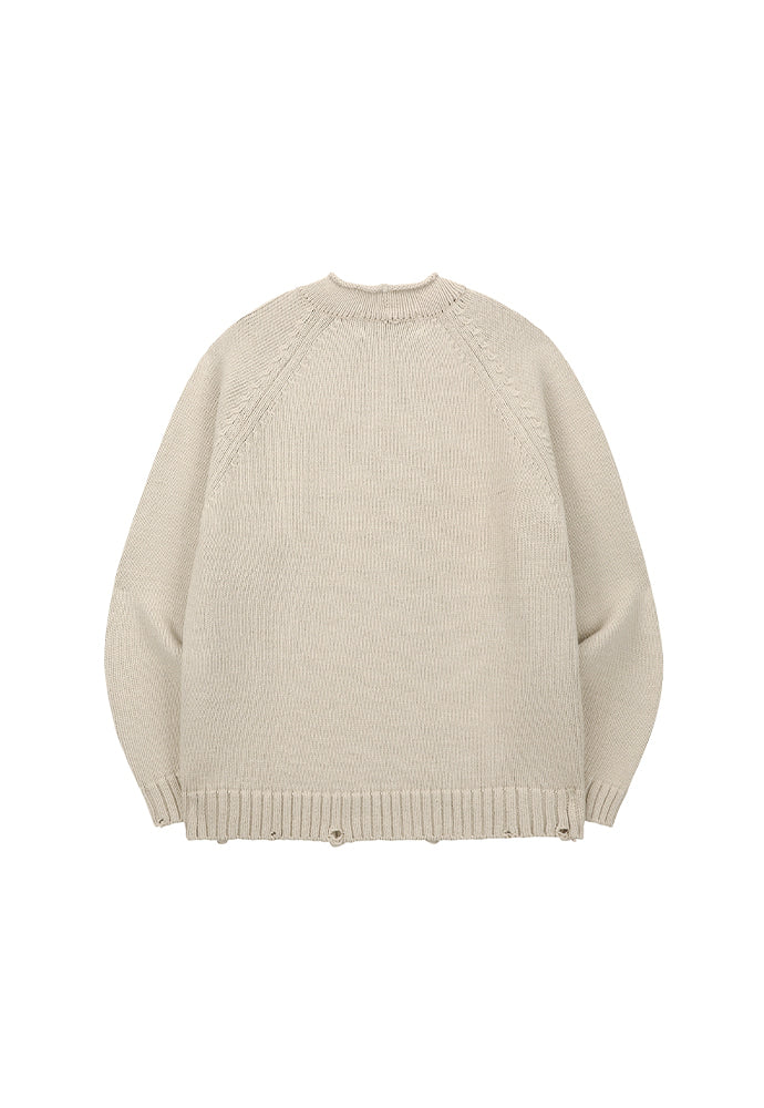 Tonywack - Raglan Rollneck Distressed Sweater (Clay Beige) product image 6 | TRAB K-Fashion Australia