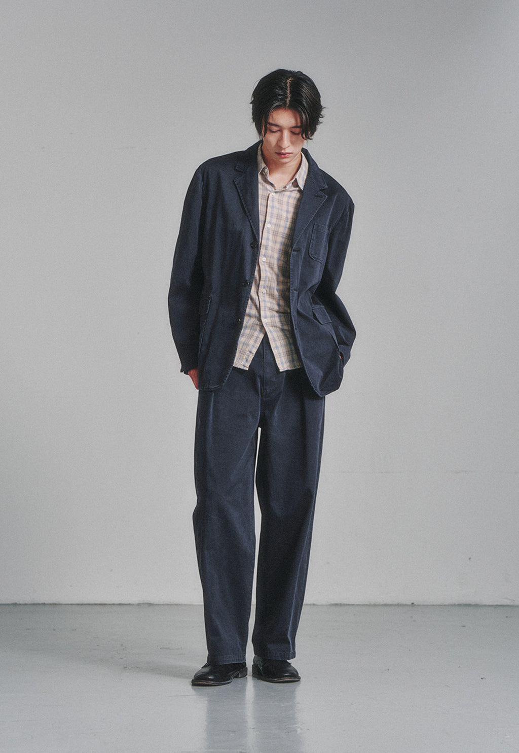 Art if acts - Washed 3 Button Blazer (Dark Navy) product image 4 | TRAB K-Fashion Australia