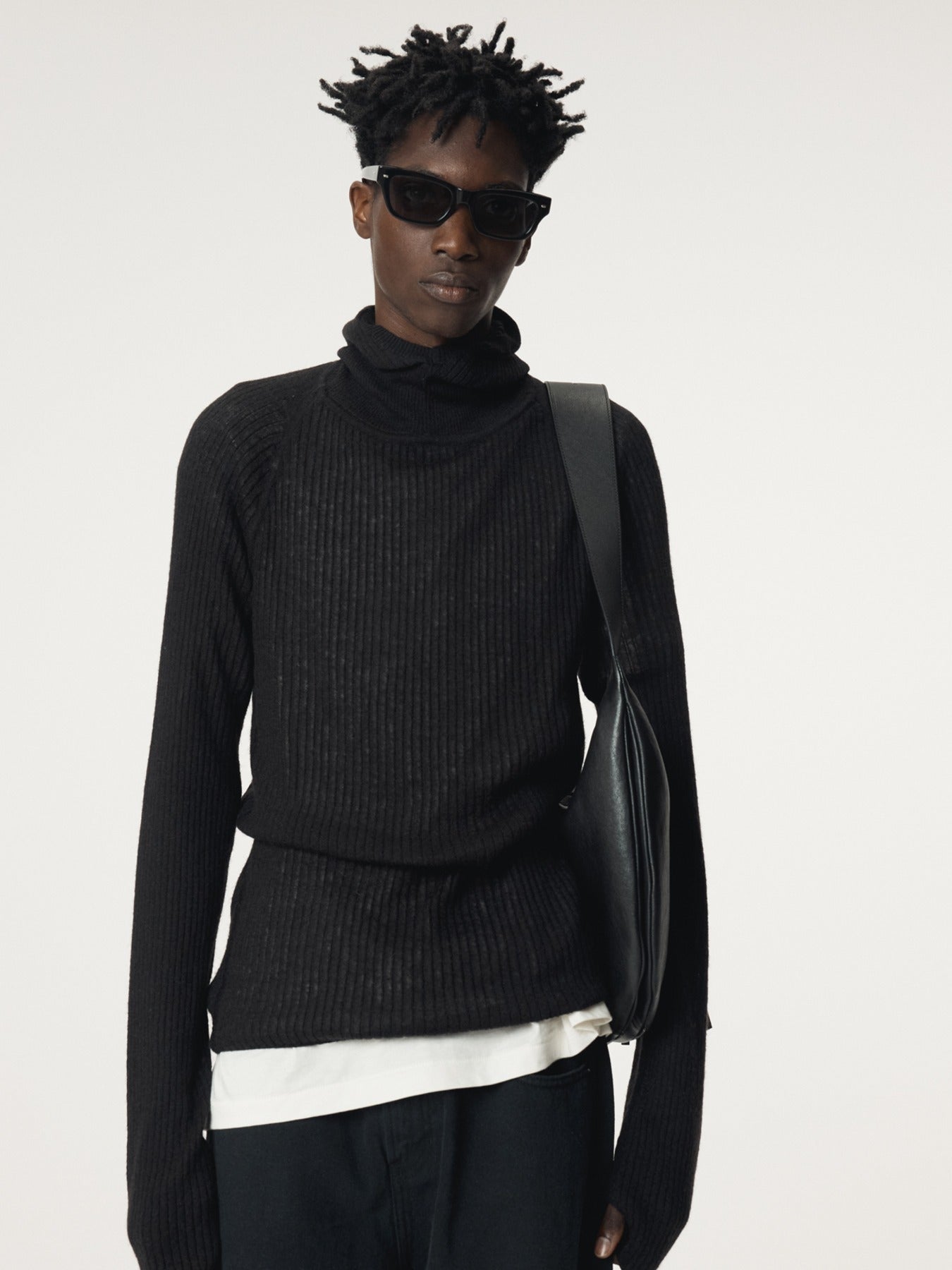 Recto - Slim Fit Balaclava Knit Top (Black) product image 1 | TRAB K-Fashion Australia