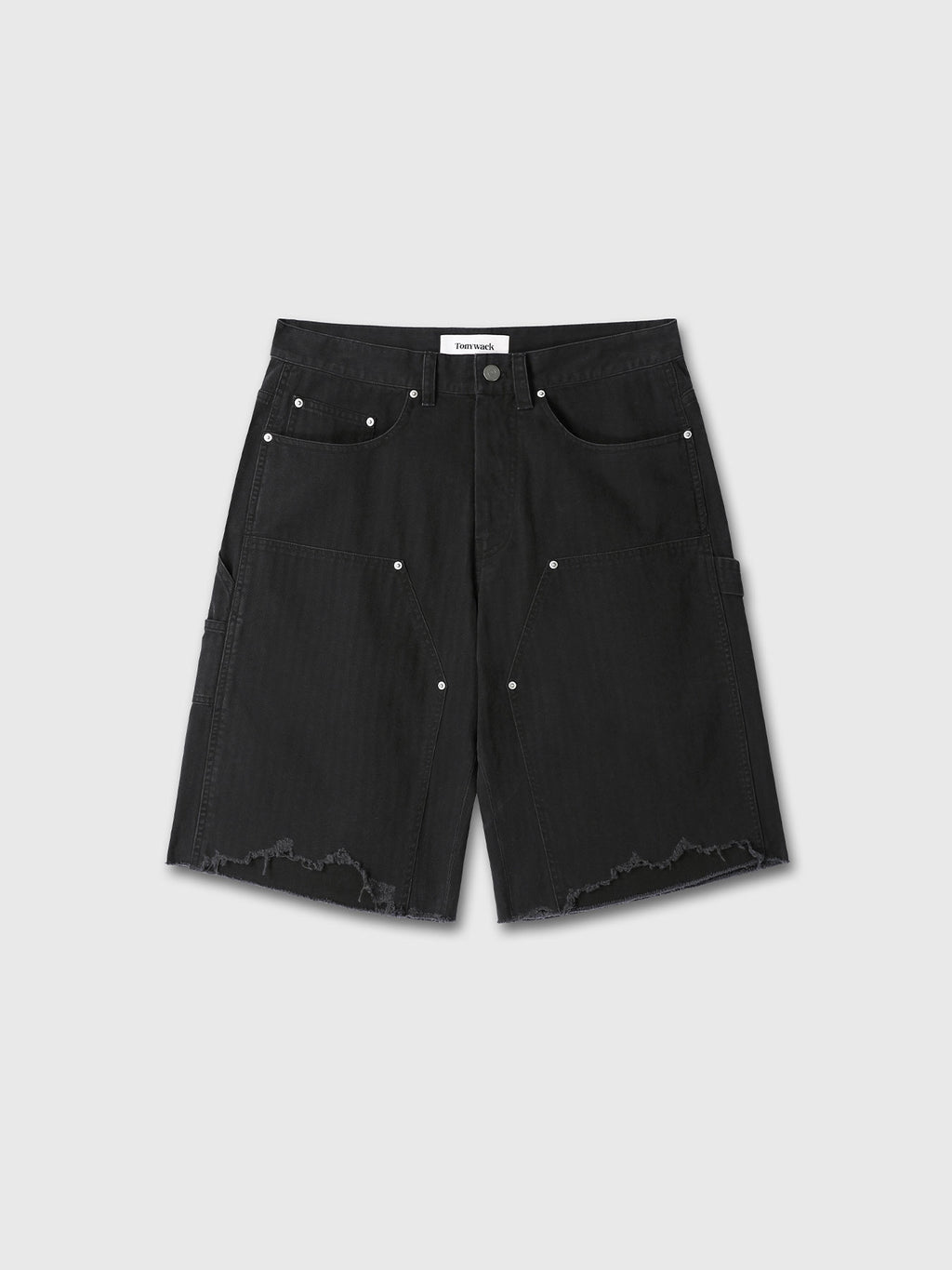 Tonywack - Hand Distressed Hbt Double Knee Shorts (Faded Black) product image 10 | TRAB K-Fashion Australia