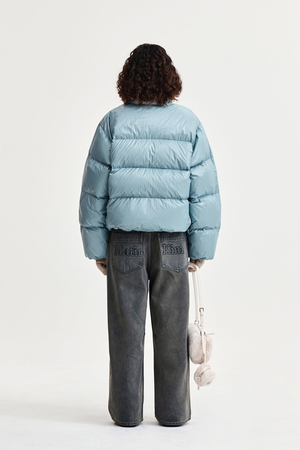 Matin Kim - Small Logo Volume Down Jumper (Light Grey) product image 7 | TRAB K-Fashion Australia