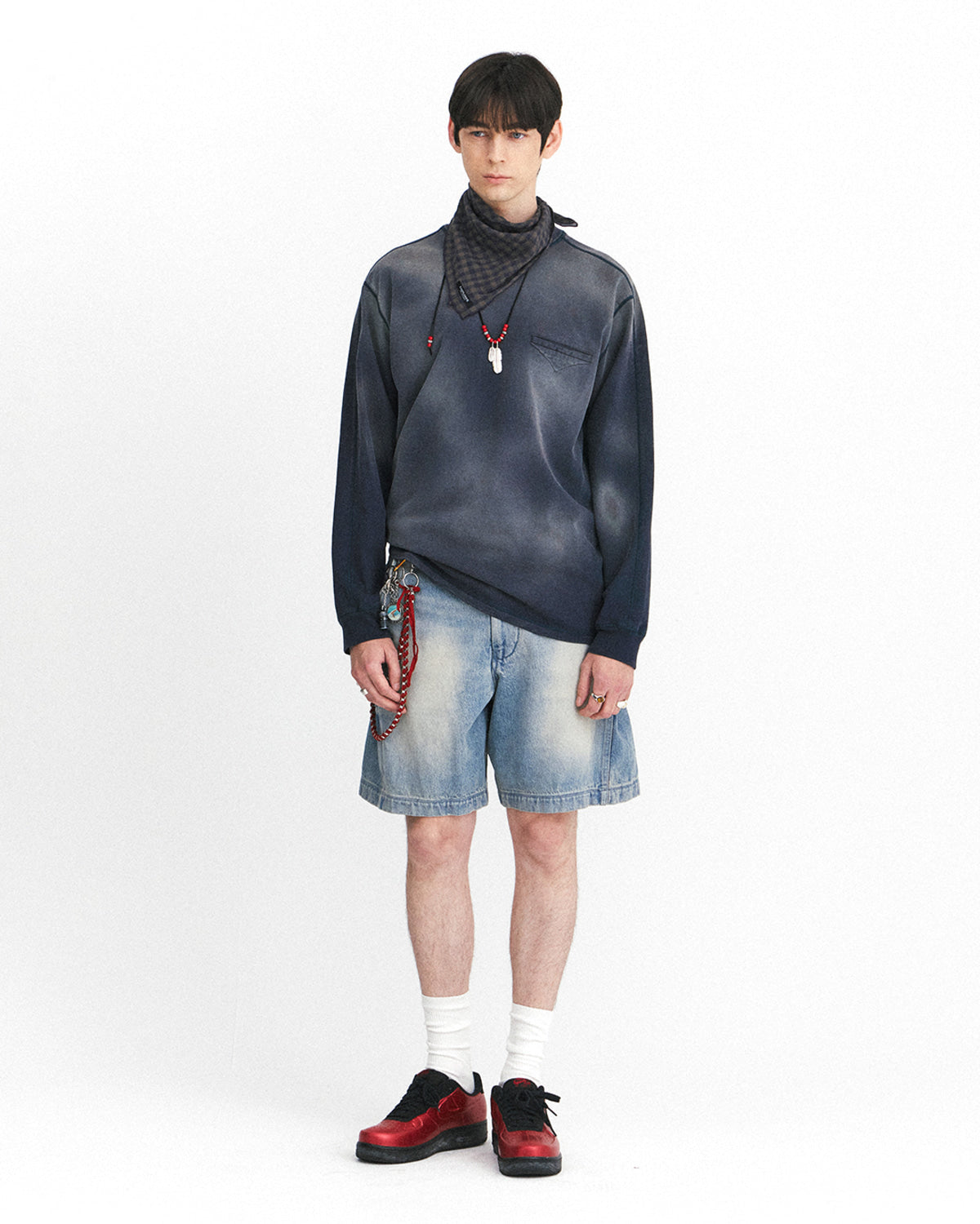 Eastlogue - Bleached Cpo L.s T-shirts (Navy) product image 1 | TRAB K-Fashion Australia